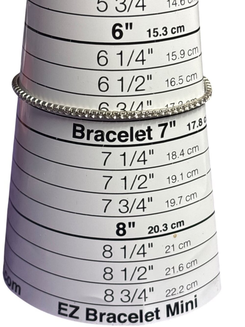 Clear Rhinestone Silvertone Stretchy Bracelet Dainty 6.75 inches Unstretched